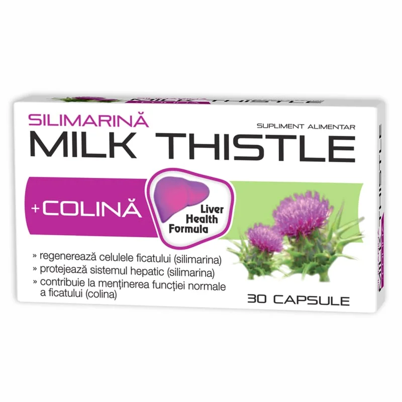 Silimarina + Colina Milk Thistle, 400 mg, 30 capsule, Zdrovit