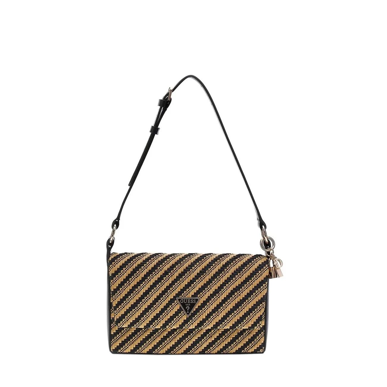 Simona flap bag natural/black