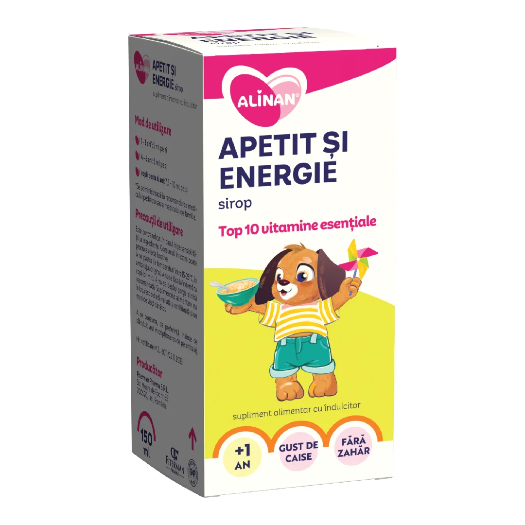 Sirop apetit si energie Alinan, 150 ml, Fiterman Pharma