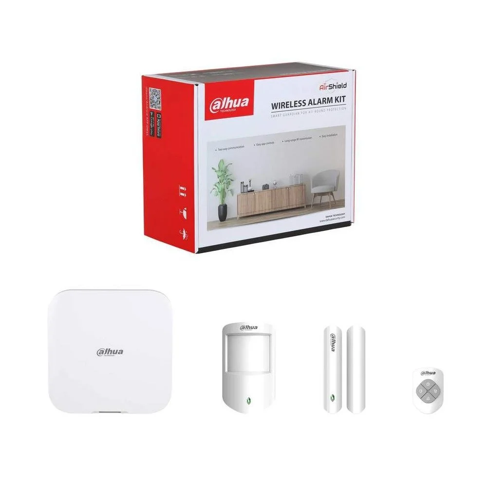 Sistem alarma wireless Dahua ART-ARC3800H-03-W2, WiFi/LAN, 868 MHz, 150 zone, aplicatie mobila, detector PIR