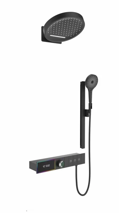 Sistem dus digital smart 3 functii cu afisaj LED, palarie dus O32cm si panou termostatic, Form Harmony