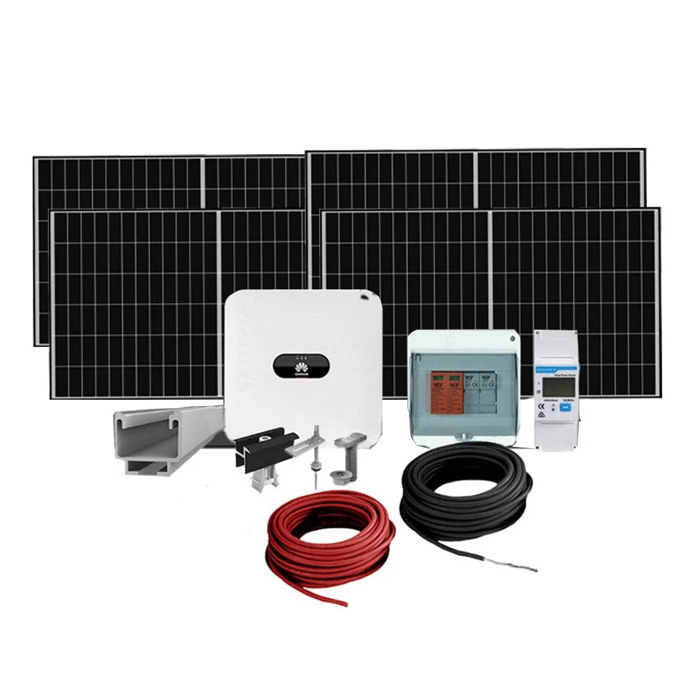 Sistem fotovoltaic complet 3.4 kW, invertor monofazat Hibrid si 7 panouri JinKO Tiger Neo, monocristaline, 490 Wp, 120 celule, pe structura de metal