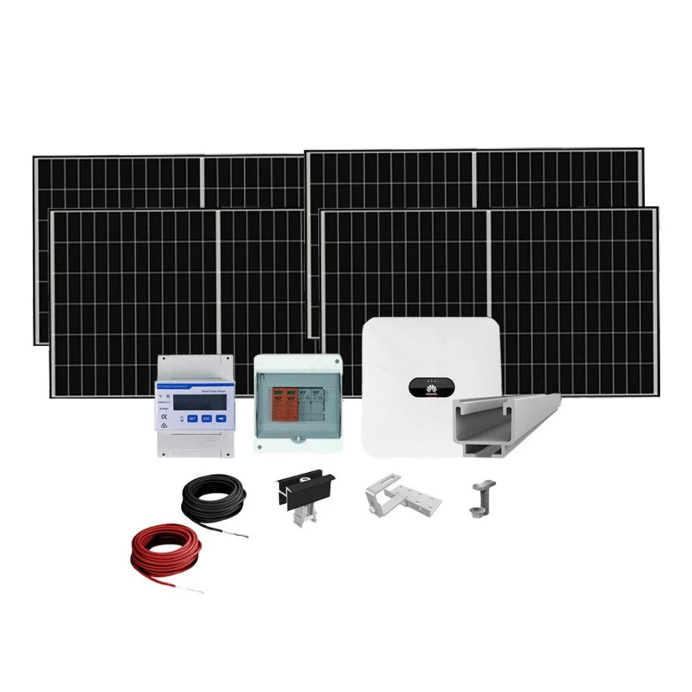 Sistem fotovoltaic complet 5.8 kW, invertor trifazat On Grid WiFi si 12 panouri N-Type JinKO Tiger Neo, monocristalin, 490 Wp, 120 celule, pe structura de metal