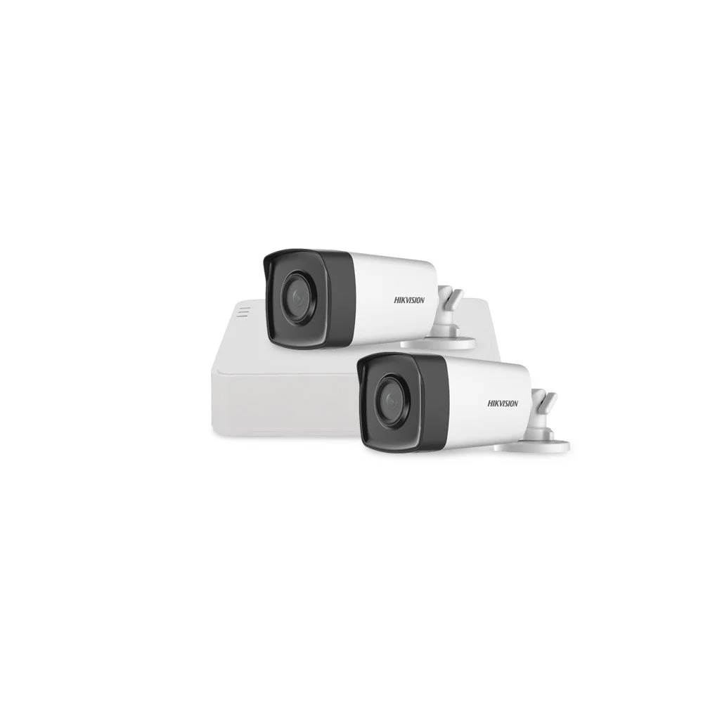 Sistem supraveghere exterior basic HikVision, 2 camere, 2 MP, 2.8 mm, IR 40 m