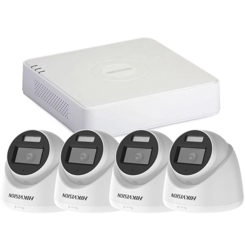 Sistem supraveghere interior Hikvision Smart Hybrid Light KIT-HK-4INT2MP40IR20A, 2 MP, IR 40 m, lumina alba 20 m, 2.8 mm