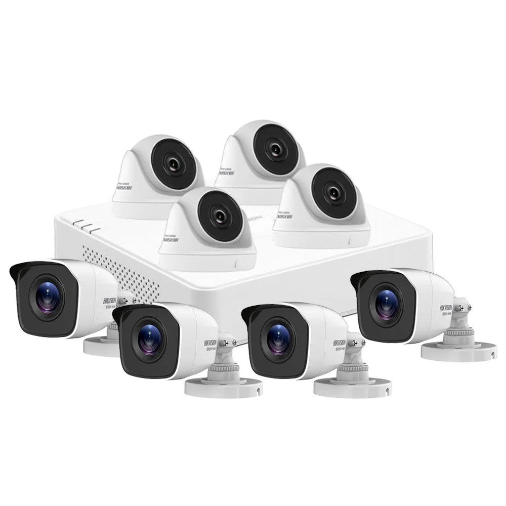Sistem supraveghere mixt Hikvision HiWatch HW-8MXTIR20-2MP, 4 camere exterior / 4 camere interior, 2 MP, 2.8 mm, IR 20