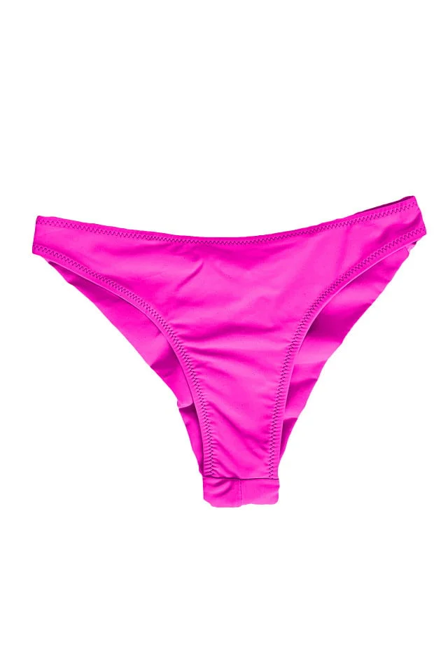 Slip de baie dama, Liam, cu talie medie si croi brazilian, Fucsia