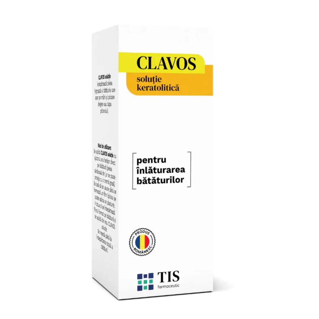 Solutie keratolitica Clavos pentru indepartarea bataturilor, 10 ml, Tis Farmaceutic