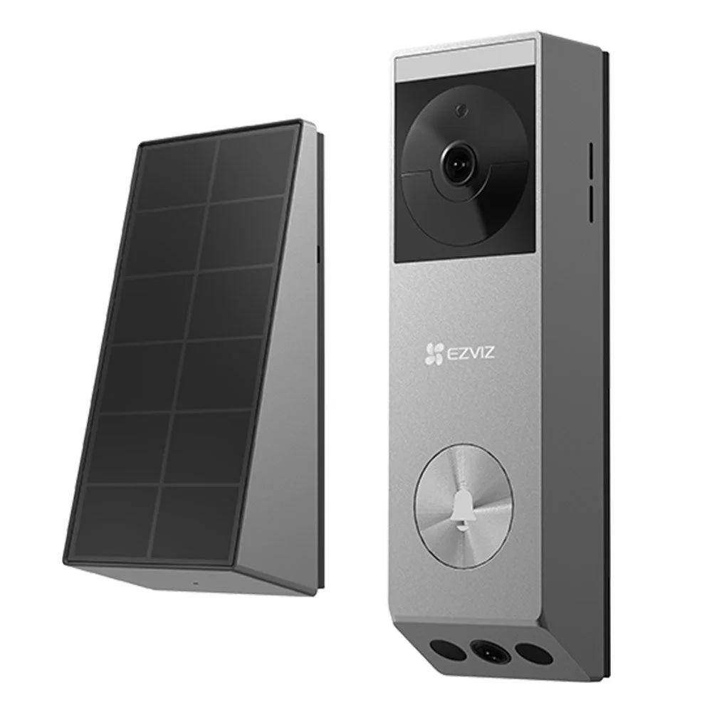 Sonerie video smart WiFi cu lentila duala si panou solar EP3X PRO, 2K, PIR, detectie umana, acumulator 5200 mAh, night vision 6 m, microfon si difuzor, stocare 32 GB, aplicatie mobila