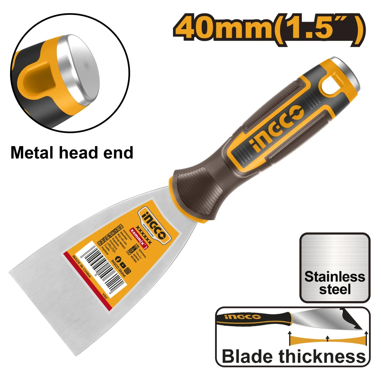 Spaclu Otel Inoxidabil 40mm INGCO HPUT08040