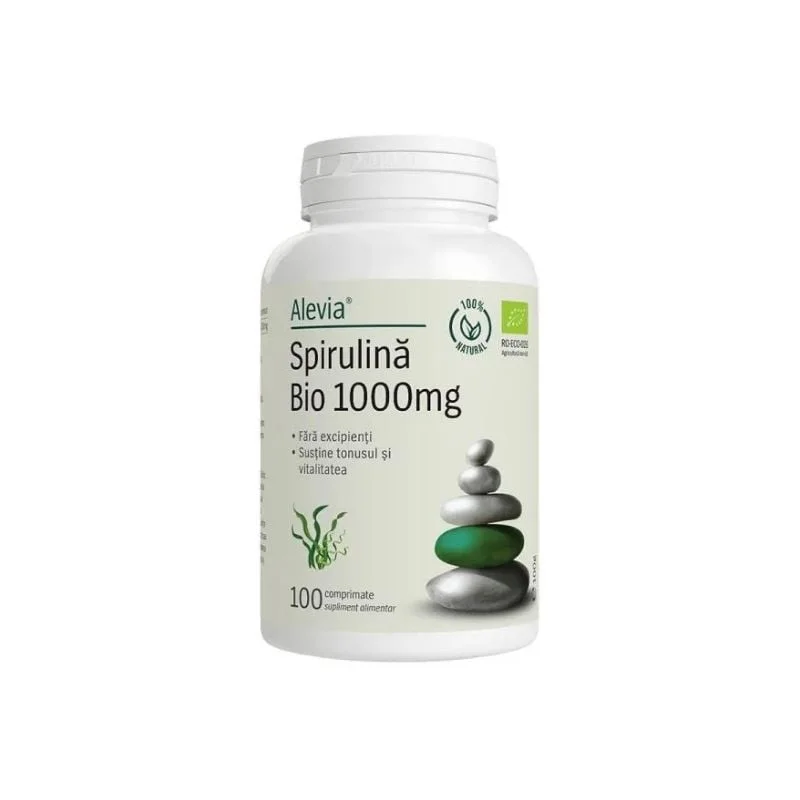 Spirulina Bio, 1000 mg, 100 comprimate, Alevia