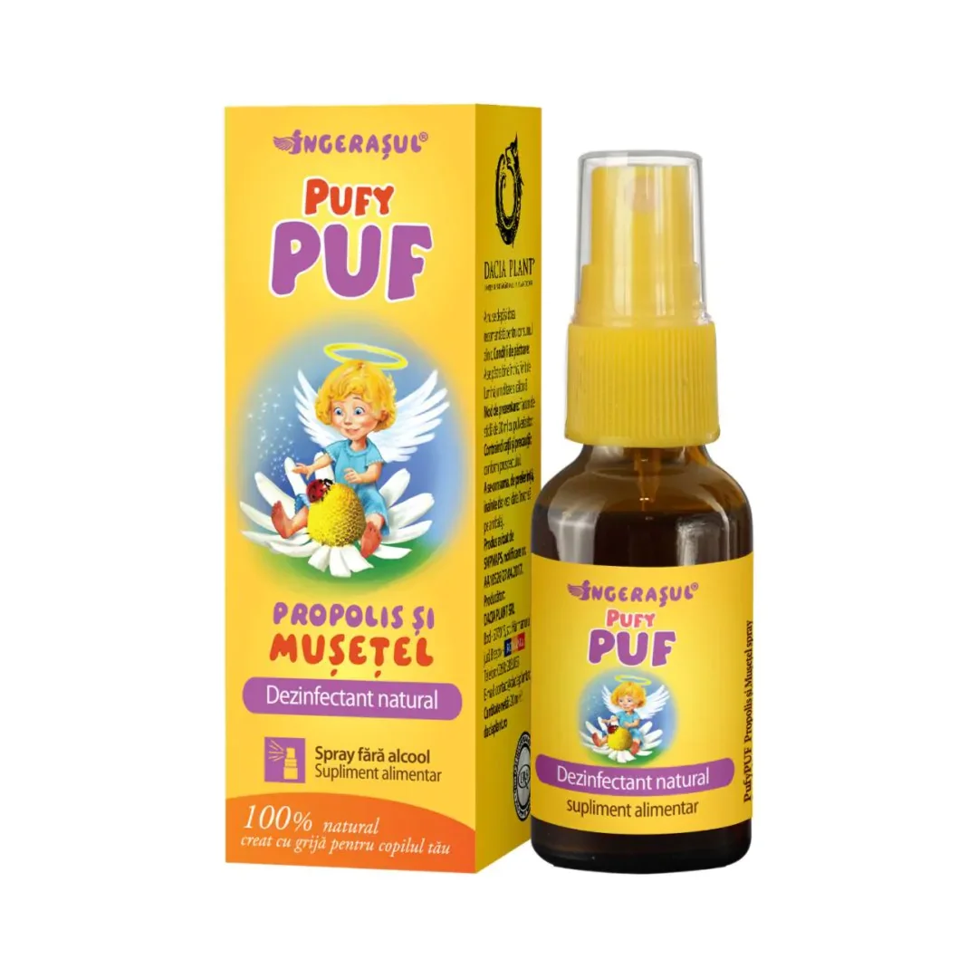 Spray cu Propolis si Musetel PufyPuf, 20ml, Dacia Plant