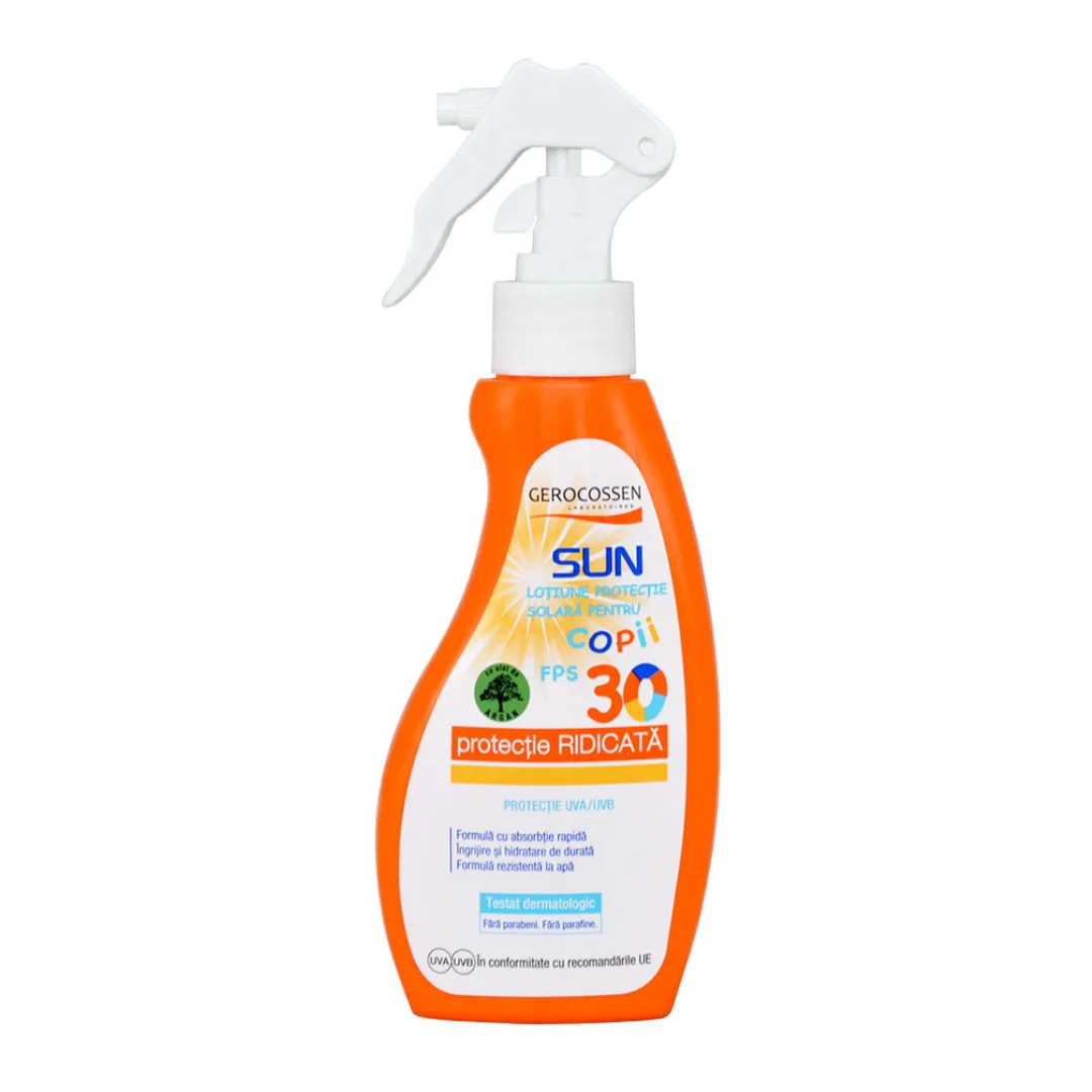 Spray de protectie solara pentru copii FPS30, Sun, 200 ml, Gerocossen