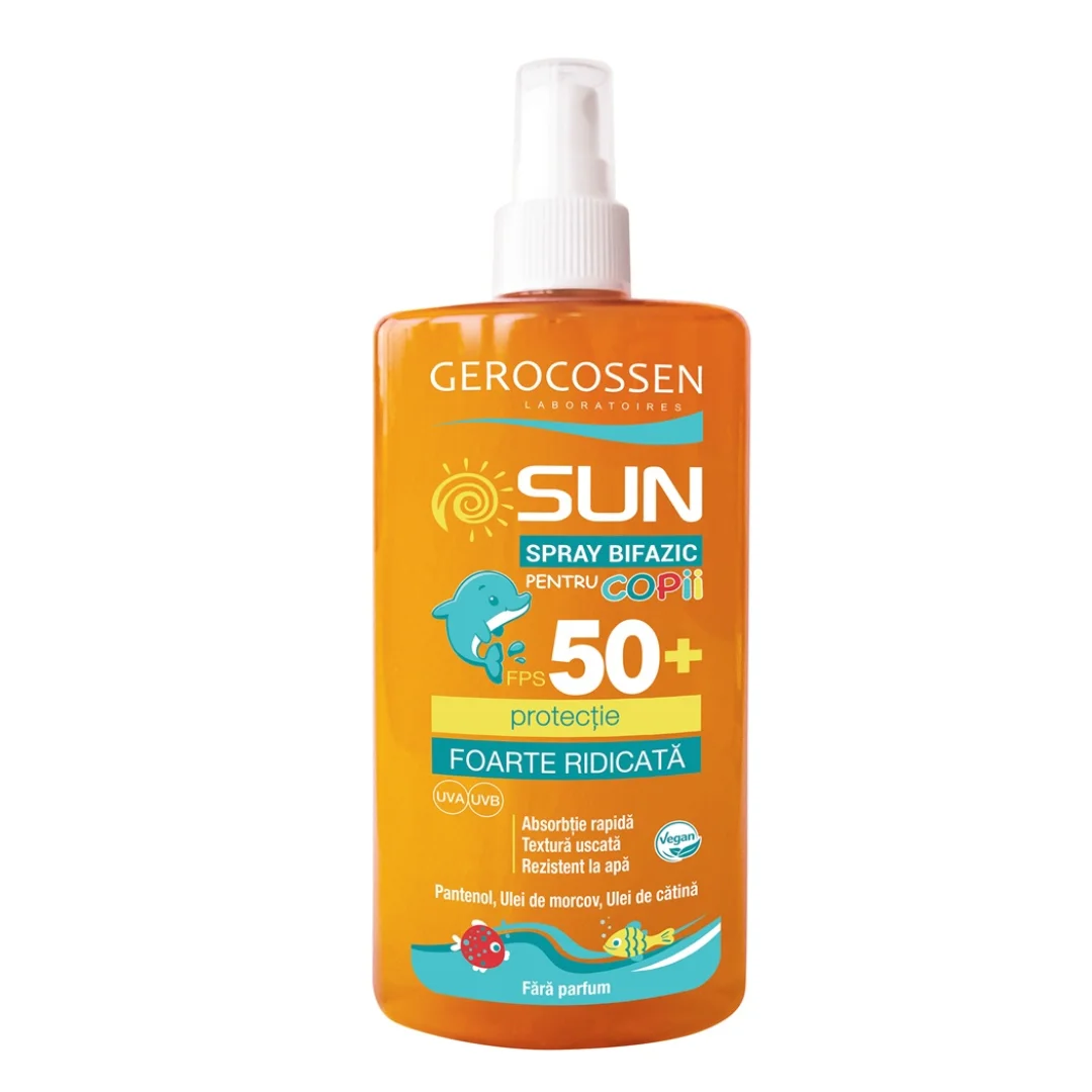 Spray invizibil bifazic pentru copii cu FPS 50+ Sun, 300 ml, Gerocossen