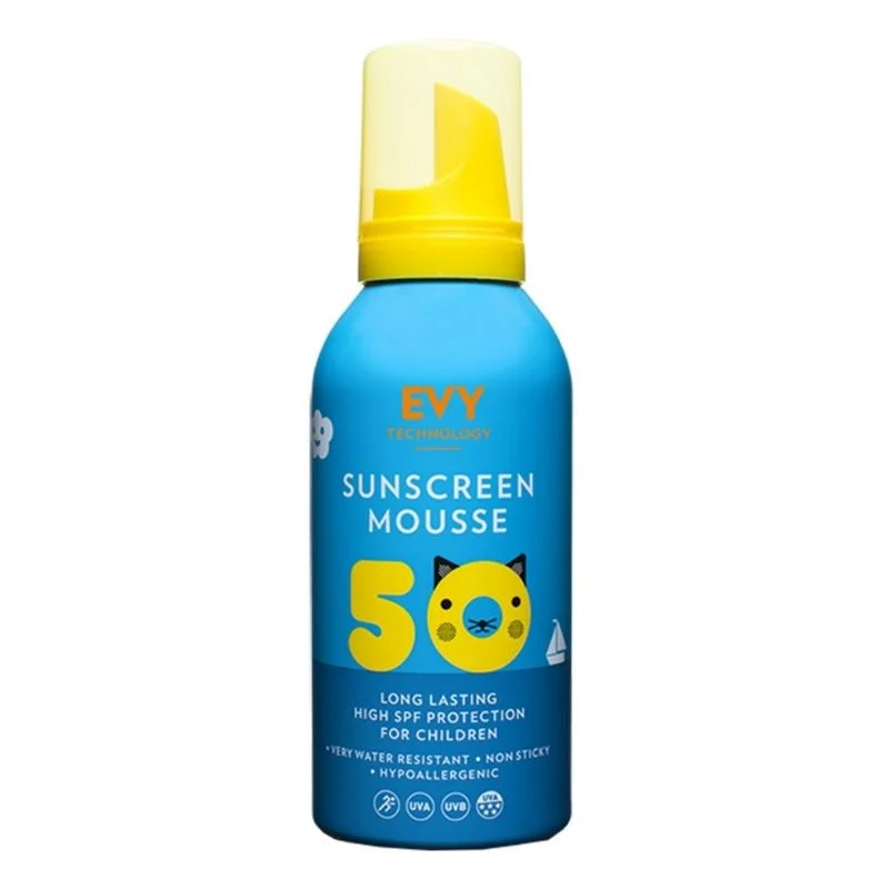 Spuma de fata si corp pentru copii cu SPF 50 Sunscreen Mousse, 150 ml, Evy Technology