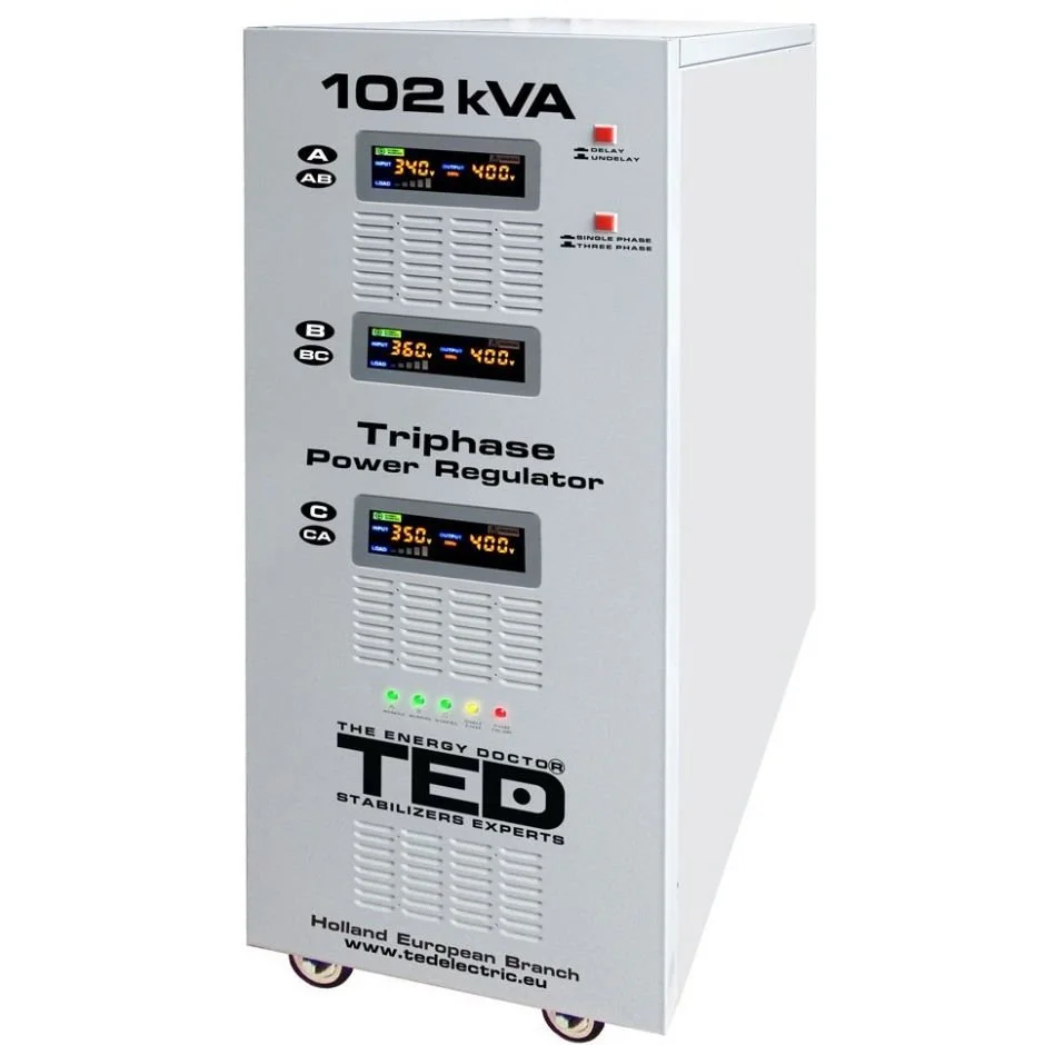 Stabilizator retea 380V maxim 102KVA-SVC cu servomotor trifazat TED102K3SVC, 70.000 W