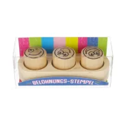 Stampile din lemn, emoji, Trendhaus CH27864 set 3 bucati + suport