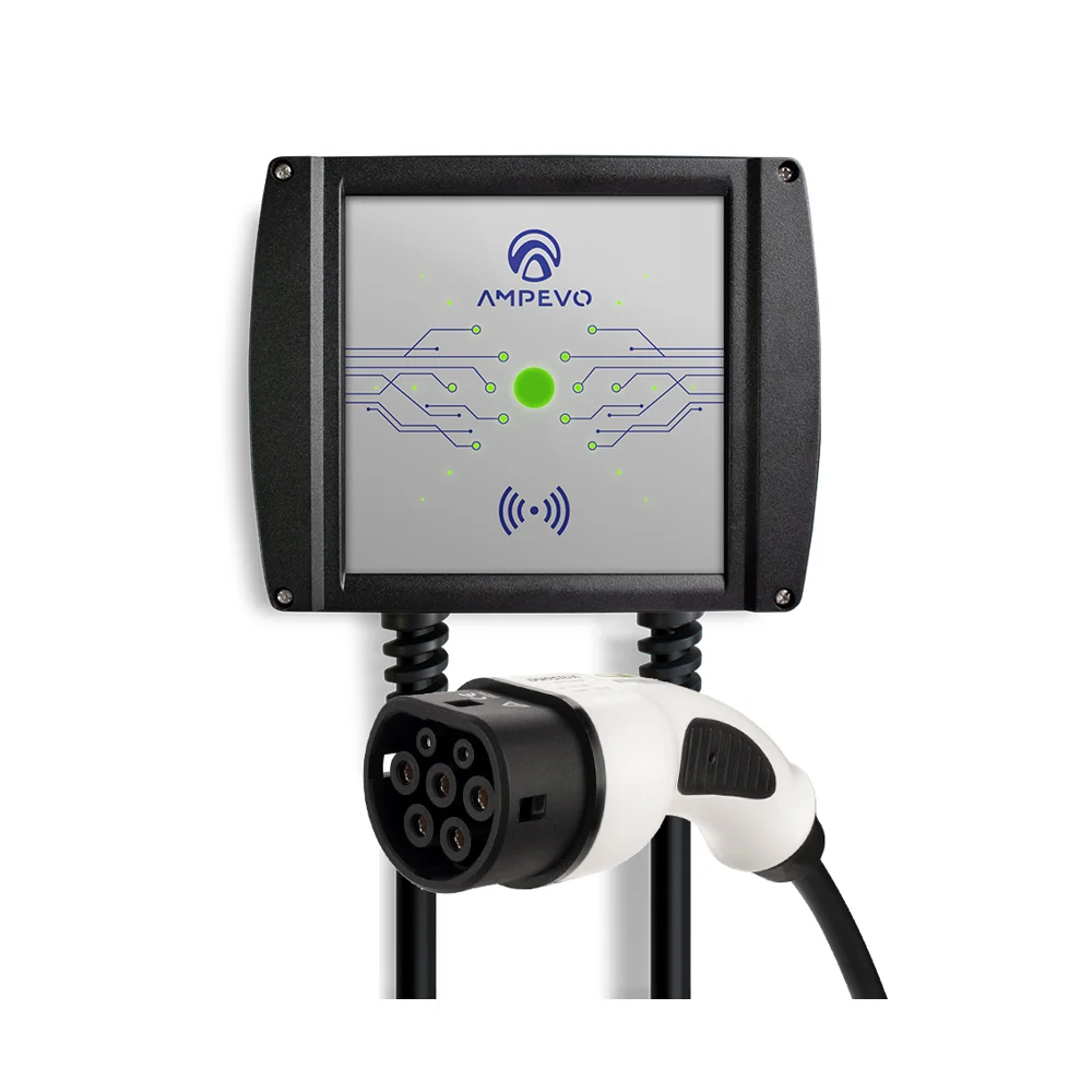 Statie incarcare masini electrice Ampevo AMP107T2GC-CP+RFID, 7.4 kW, Type 2, monofazat, cablu 5 m + 2x card RFID