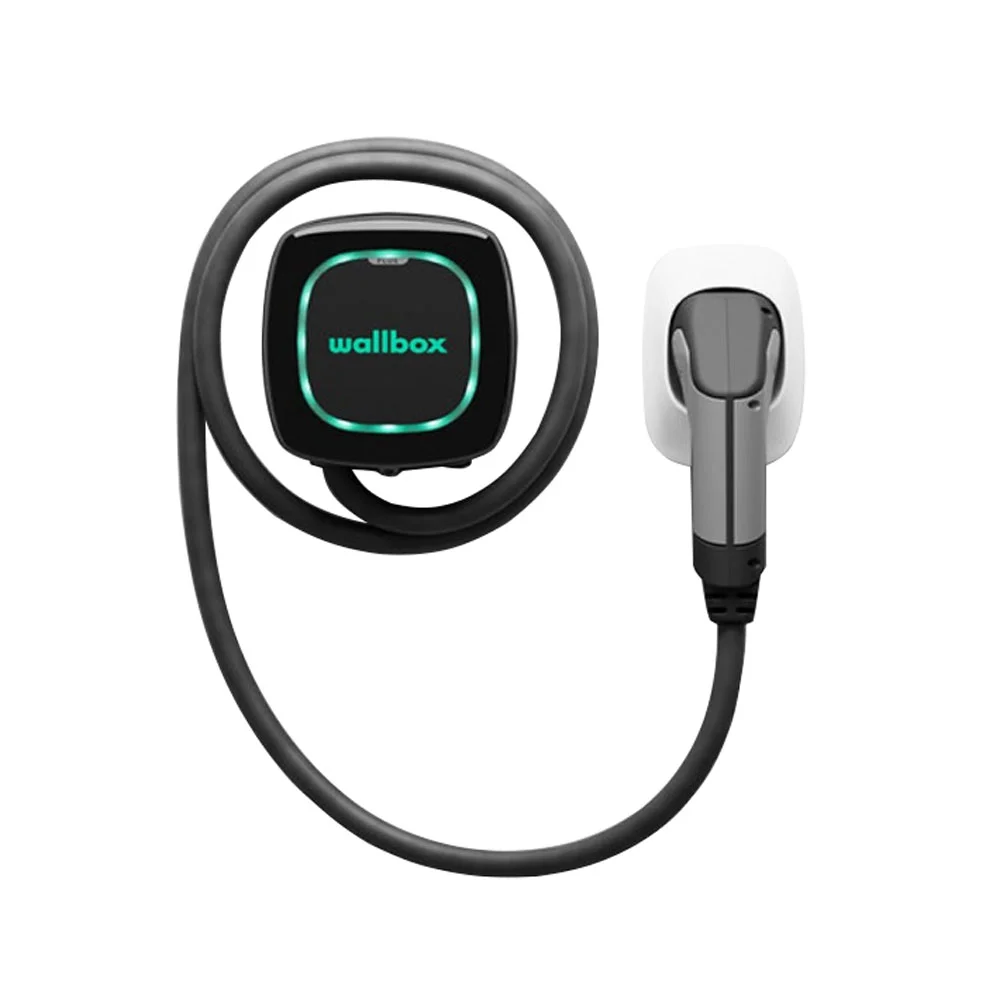 Statie incarcare masini electrice WiFi WALLBOX PULSAR PLUS BLACK, 7 kW, Type 2, bluetooth, monofazat, control de pe telefon