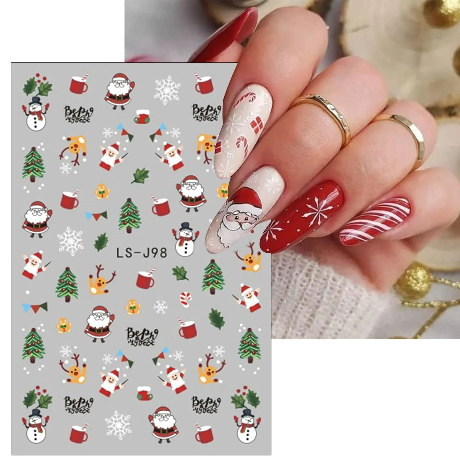 Sticker decor unghii 3D model iarna/Craciun LS-J98 - Everin