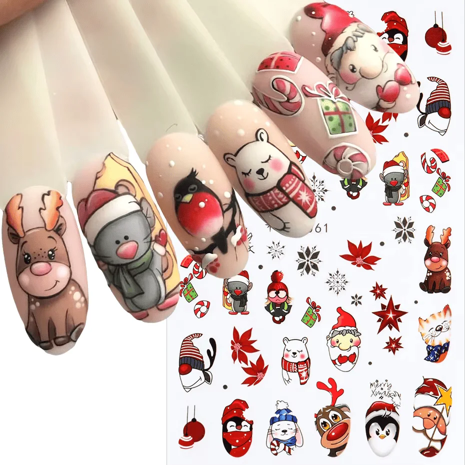 Sticker decor unghii model iarna/Craciun F1061 - Everin