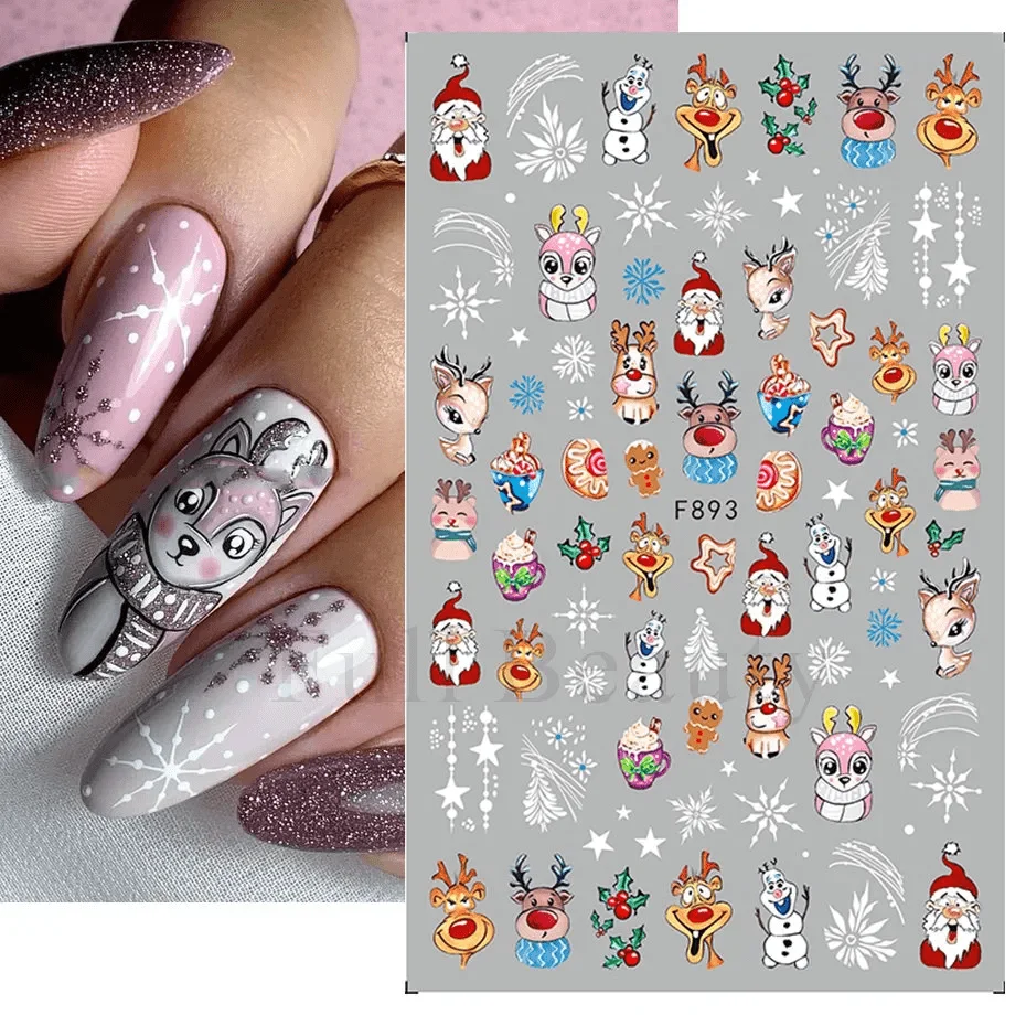 Sticker decor unghii model iarna/Craciun F893 - F890 - EVERIN