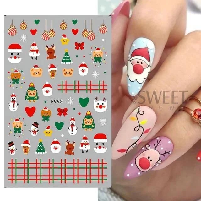 Sticker decor unghii model iarna/Craciun F993 - F890 - EVERIN