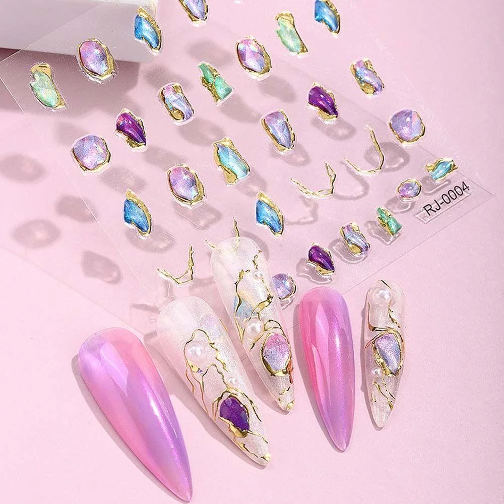 Sticker decor unghii model piatra lichida RJ-0004 - Everin