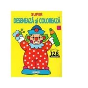 Super deseneaza si coloreaza 1. Contine 128 abtibilduri