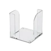 Suport pentru cub hartie Maul, sticla acrilica, transparent, 9x9 cm