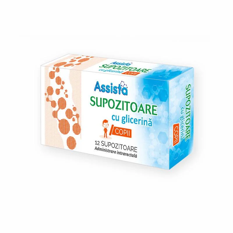 Supozitoare cu glicerina, pentru copii 1400 mg*12 bucati, Assista