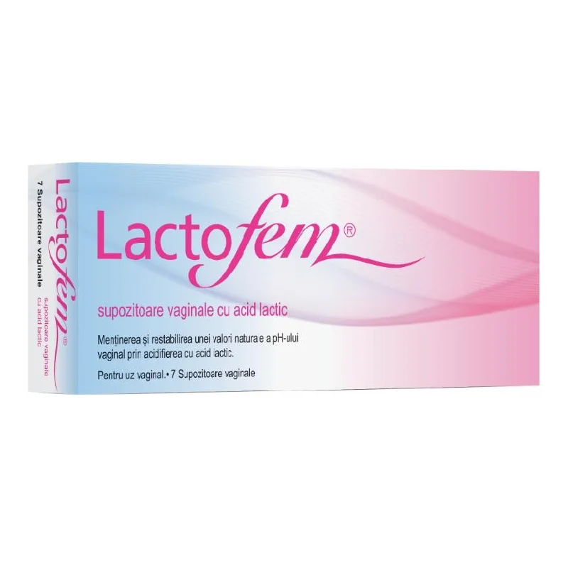 Supozitoare vaginale cu acid lactic, 7 bucati, Lactofem