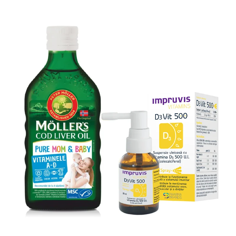 Suspensie uleioasa cu Vitamina D3 500 U.I. spray D3Vit, 20 ml, Impruvis