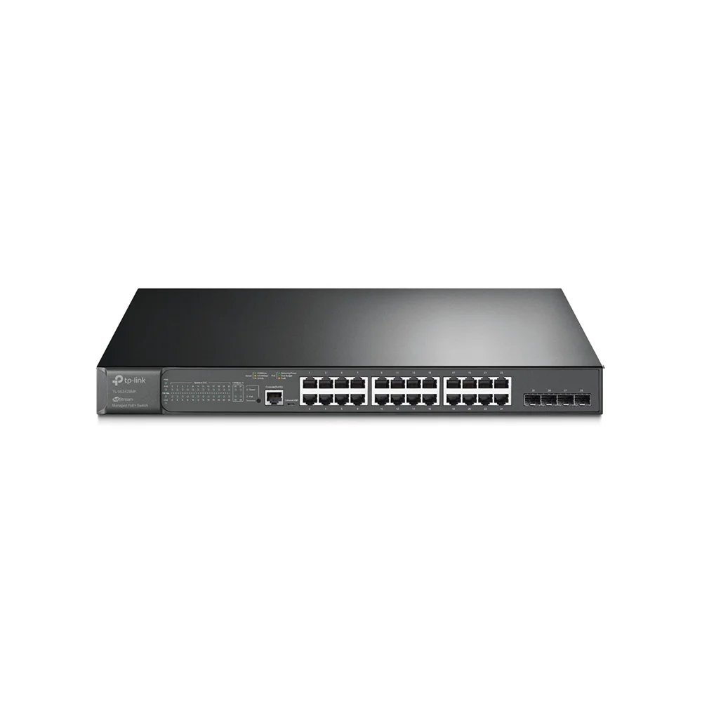 Switch 28 porturi Gigabit JetStream TP-Link Omada SDN TL-SG3428MP, 56 Gbps, 4x SFP, 384 W, L2/L2+, PoE+, cu management