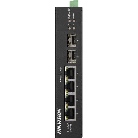 Switch 4 porturi Gigabit PoE, 2 porturi uplink SFP - HIKVISION DS-3T0506HP-E-HS
