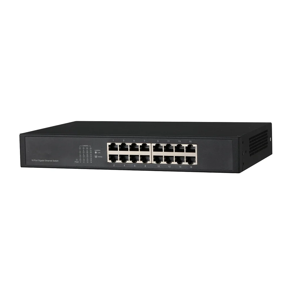 Switch cu 16 porturi Dahua PFS3016-16GT, 8000 MAC, 23.8 Mbps, fara management