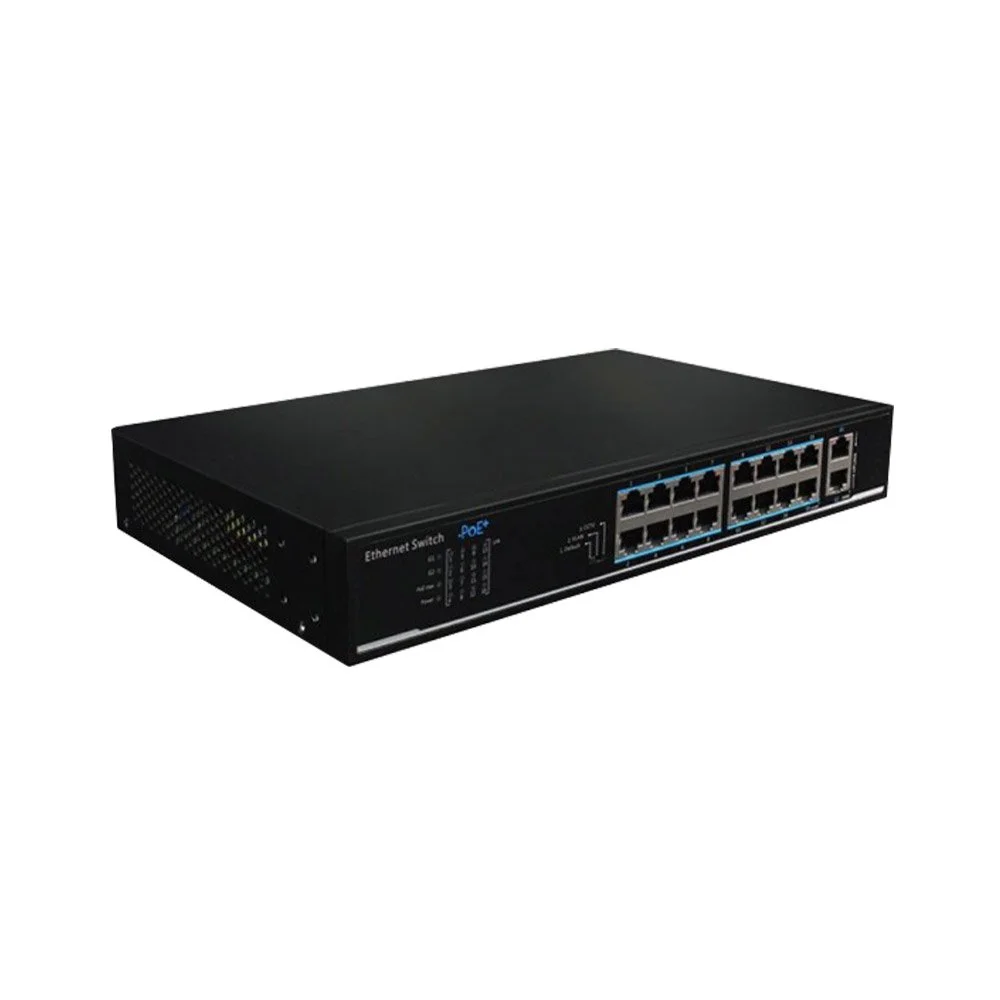 Switch cu 16 porturi PoE+ UTP1218-PSB150, 2x uplink, 7.2 Gbps, 8000 MAC, 30 W, fara management