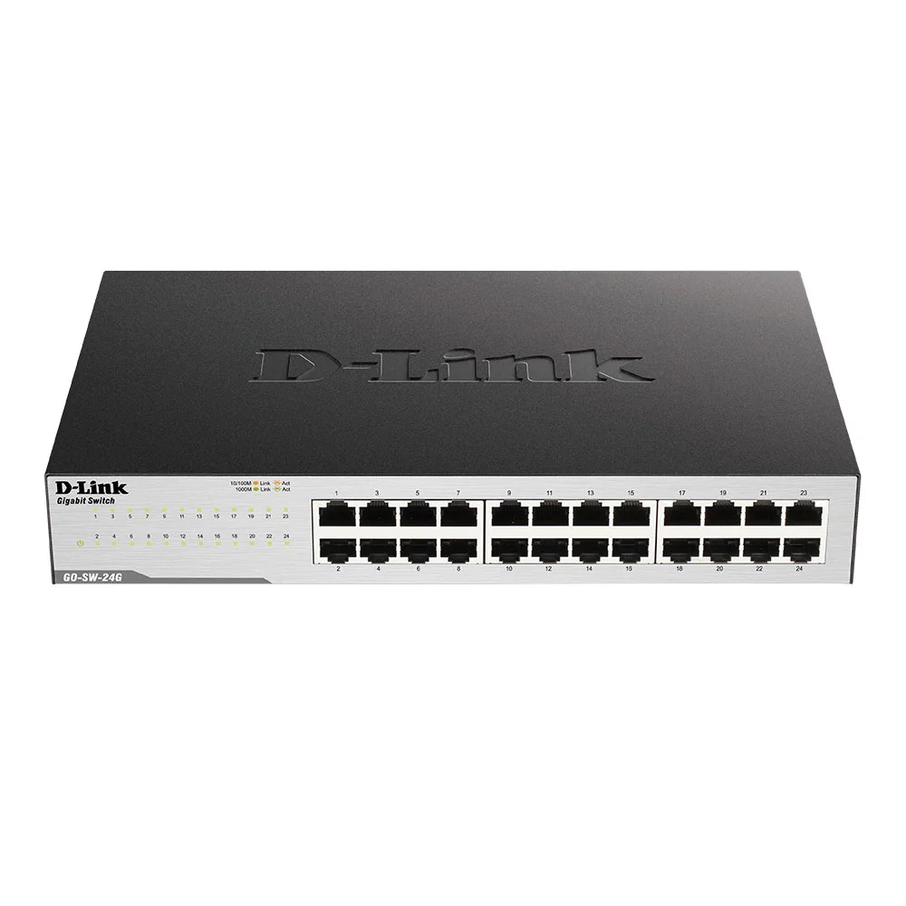 Switch cu 24 porturi D-Link GO-SW-24G, 48 Gbps, 35.71 Mpps, 8.000 MAC, fara management