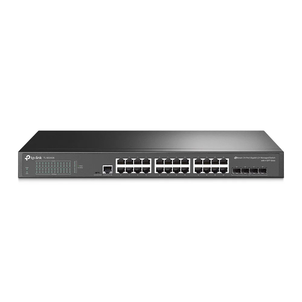 Switch cu 24 porturi Gigabit TP-Link Omada TL-SG3428, 4 porturi SFP, 56 Gbps, 41.66 Mpps, 16.000 MAC, cu management