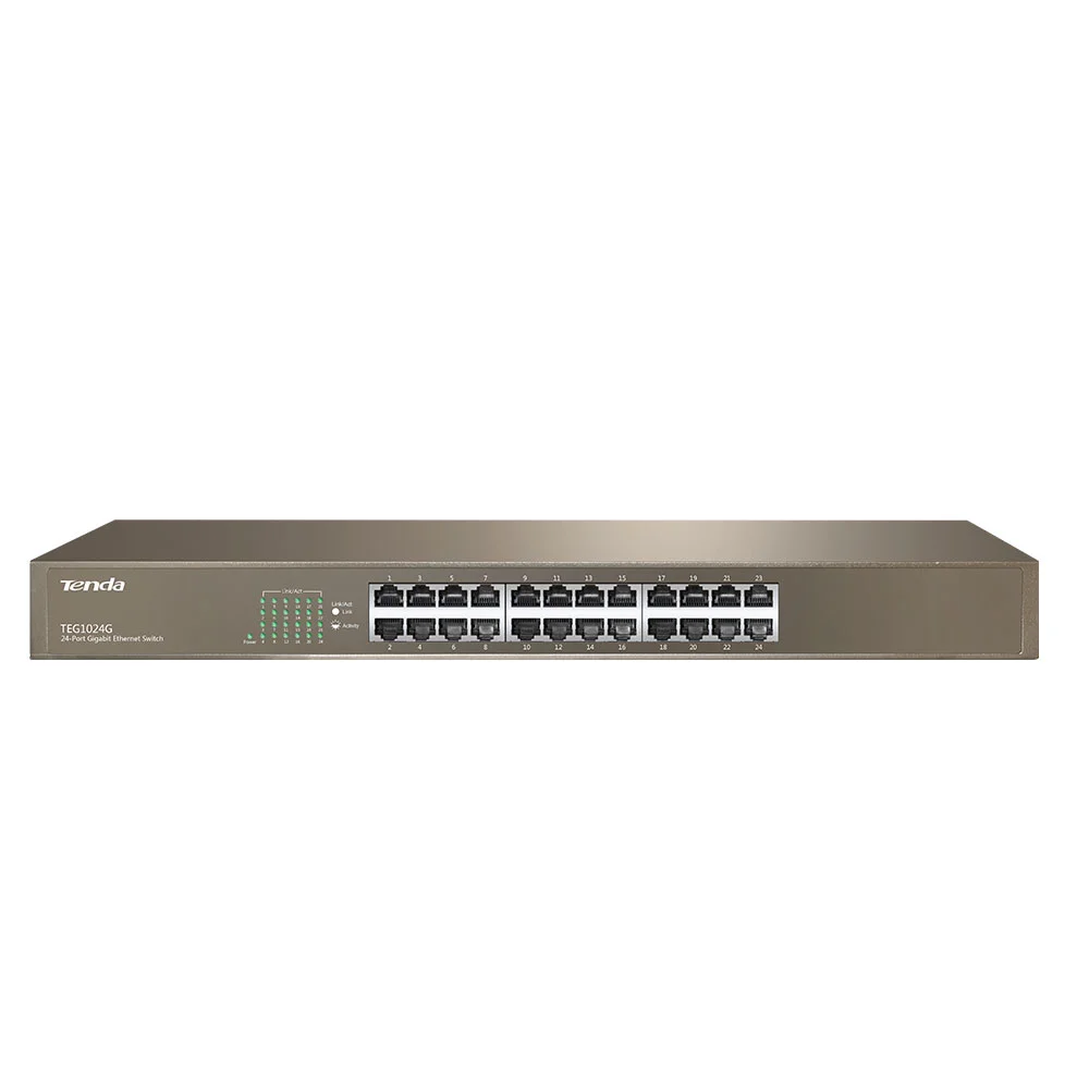 Switch cu 24 porturi Tenda TEG1024G, 48 Gbps, 35.60 Mpps, 8000 MAC, fara management