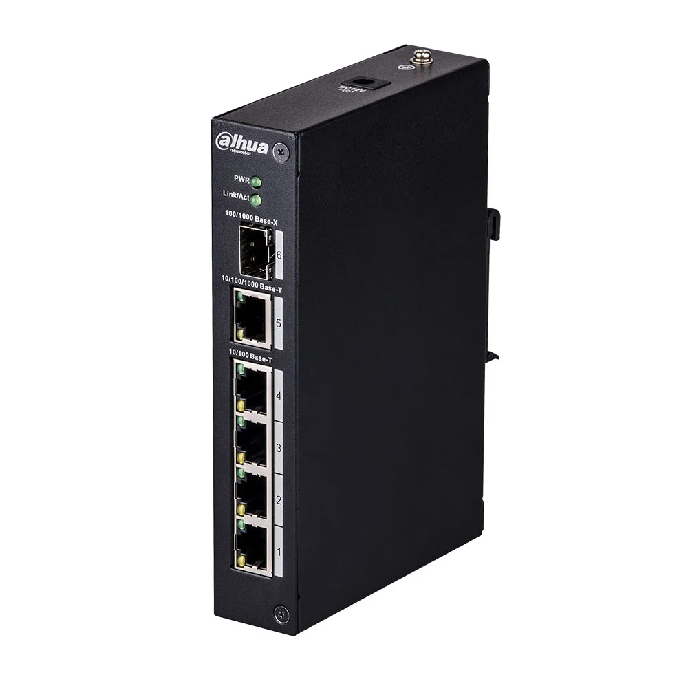 Switch cu 4 porturi Ethernet Dahua PFS3106-4T, 6.8 Gbps, 3.57 Mpps, 8000 Mac