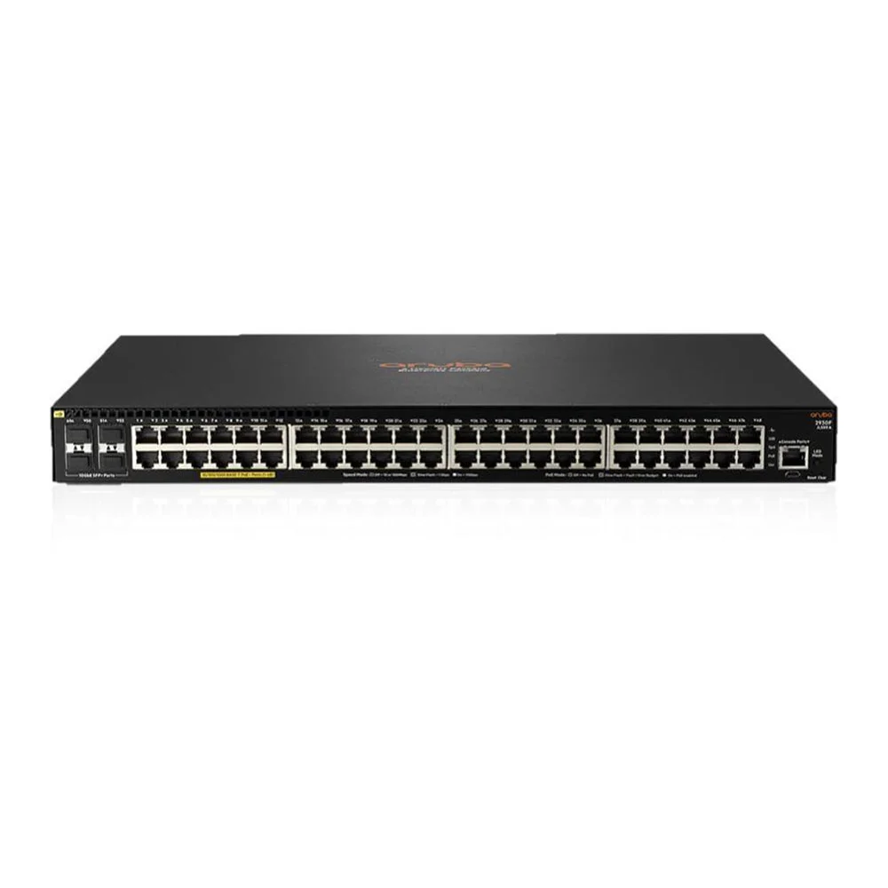 Switch cu 48 porturi Aruba JL558A, 176 Gbps, 112 Mpps, 4 porturi SFP+, PoE+, cu management