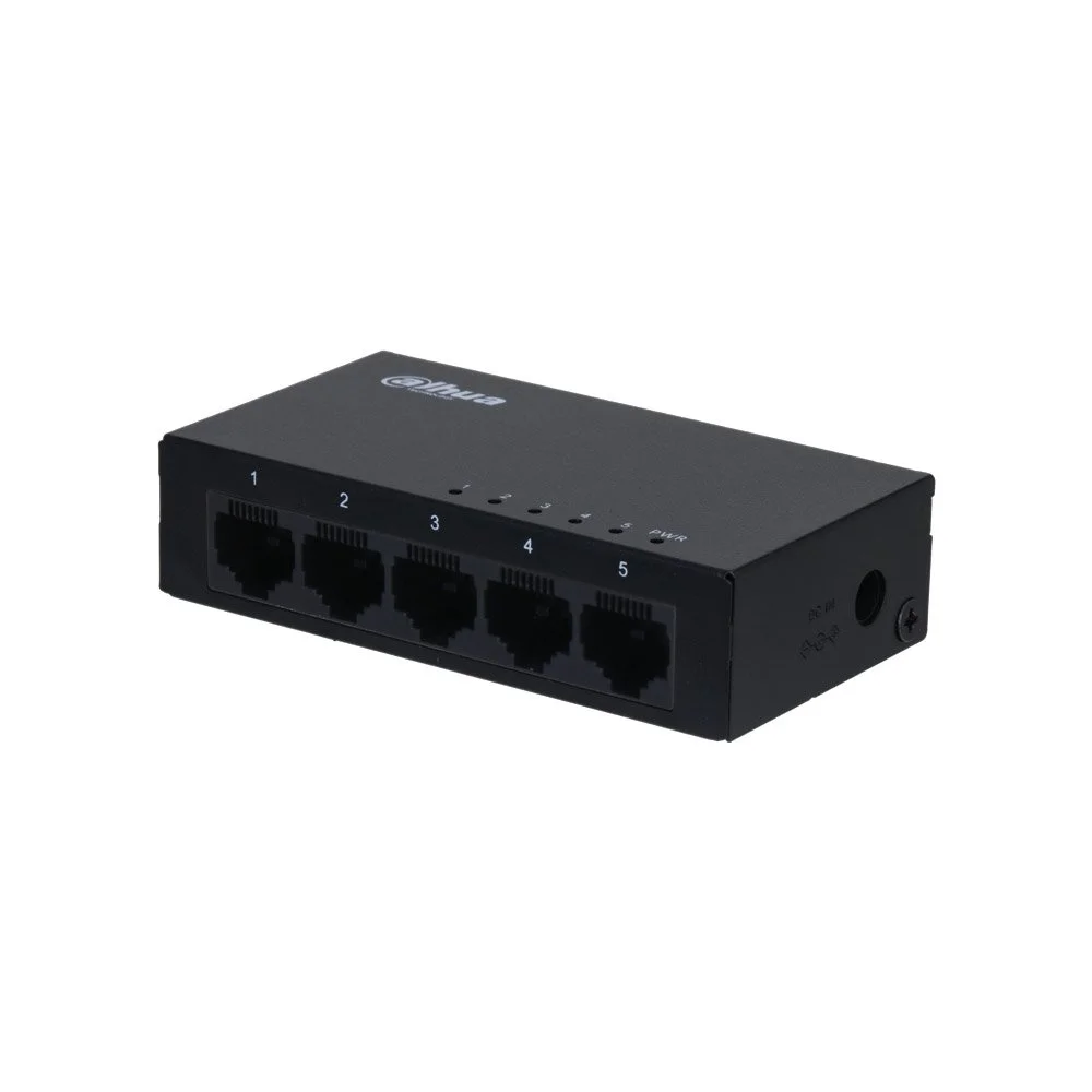 Switch cu 5 porturi Dahua SG1005-EUR, 10/100/1000 Mbps, 7.44 Mpps, MAC 2 K, plug and play