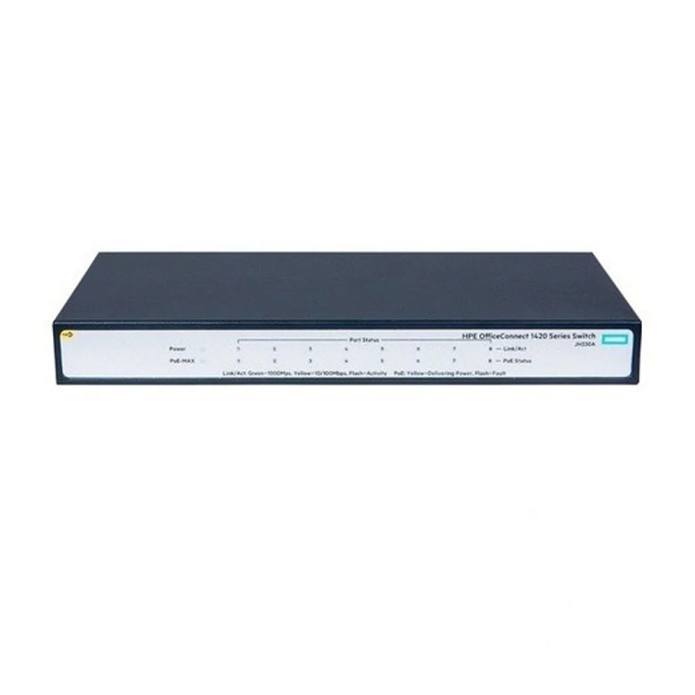 Switch cu 8 porturi Aruba JH330A, 16 Gbps, 11.8 Mpps, 4096 MAC, 1U, PoE+, fara management
