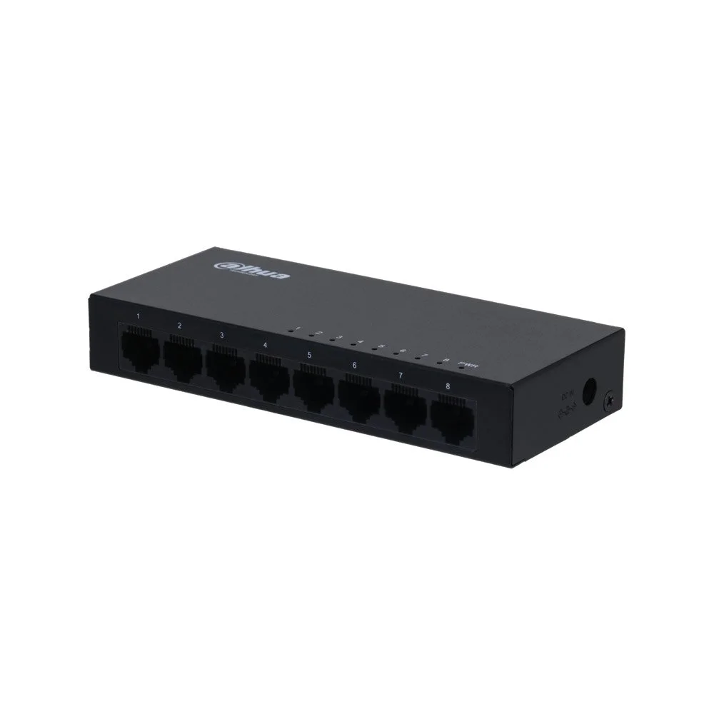 Switch cu 8 porturi Dahua SG1008-EUR, 10/100/1000 Mbps, 11.904 Mpps, MAC 2 K, plug and play