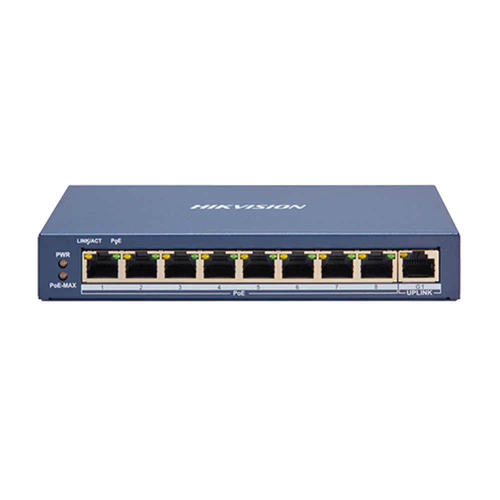 Switch cu 9 porturi Hikvision DS-3E1309P-EI, 3.6 Gbps, 2.6784 Mpps, 16.000 MAC, PoE, cu management