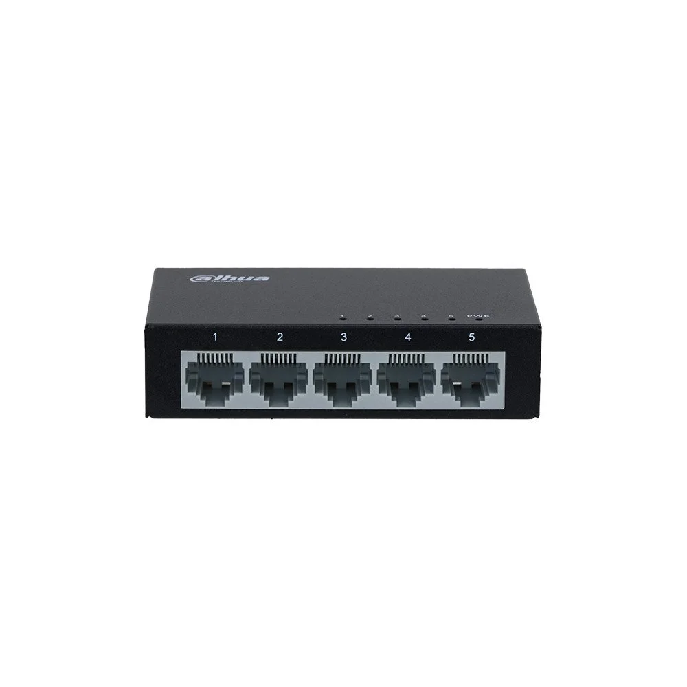 Switch ethernet cu 5 porturi Dahua PFS3005-5ET, 1 Gbps, 0, 744 Mpps, 1000 Mac, fara management