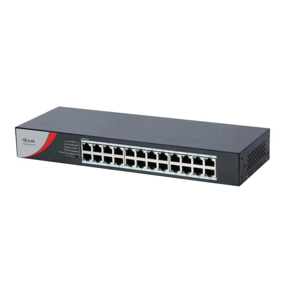 Switch Gigabit cu 24 porturi Hikvision HiLook NS-0524R, 10/100/1000Mbps, plug and play, fara management