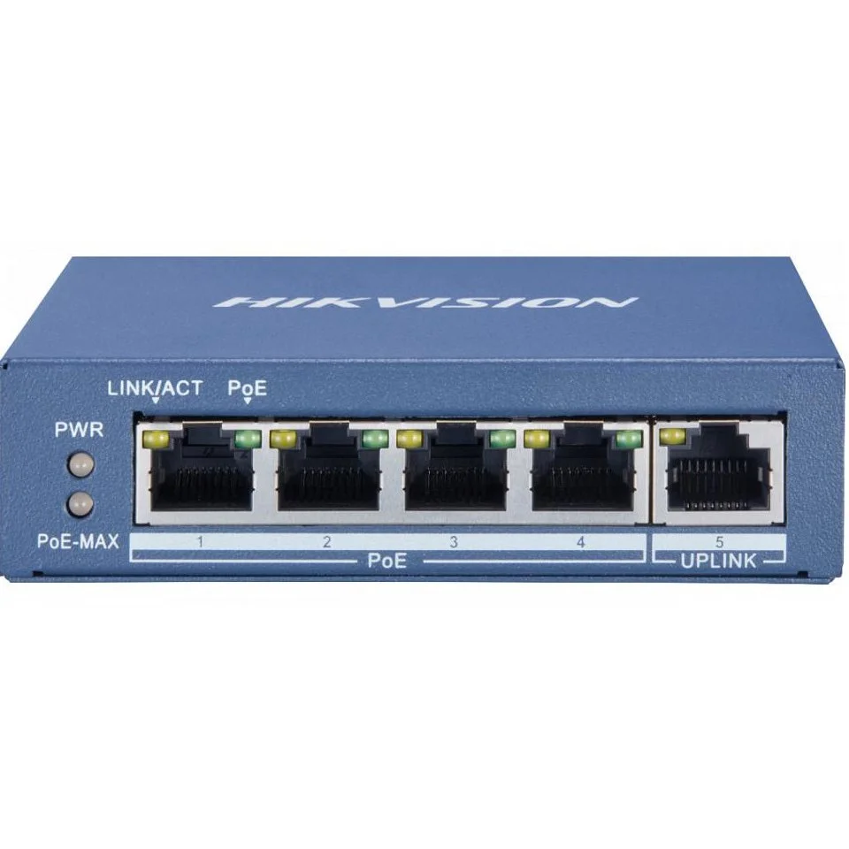 Switch Hikvision DS-3E0505P-E/M, 4-port, PoE