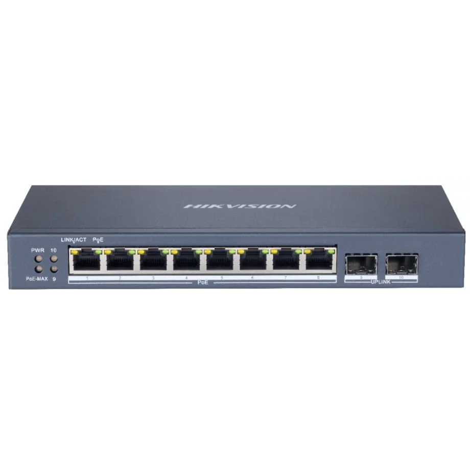 Switch Hikvision DS-3E1510P-SI, 8-port, PoE